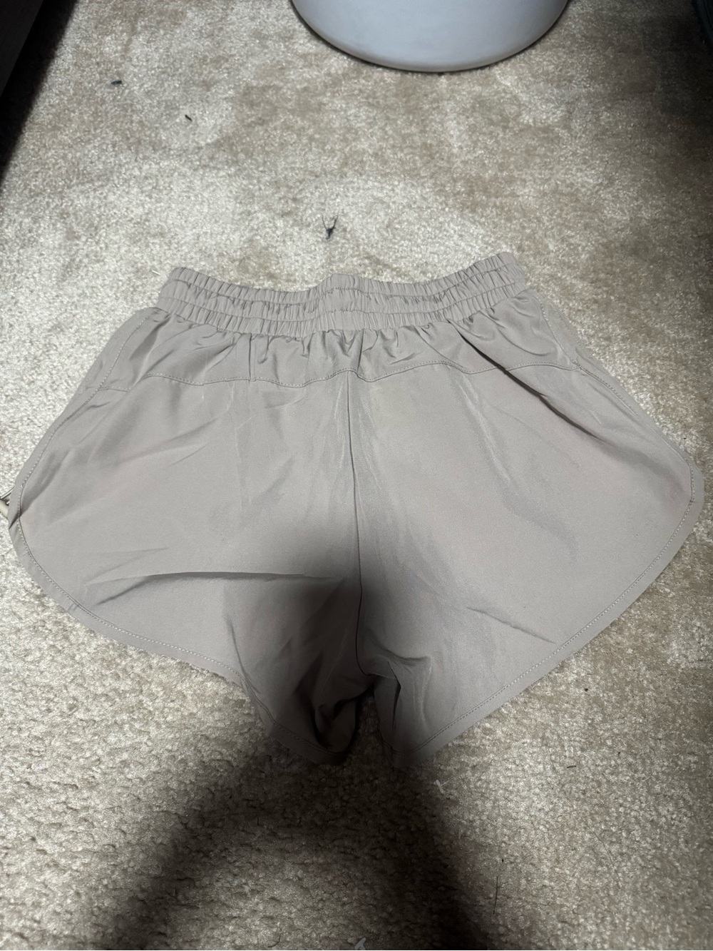 Women's Elastic Waist Athletic Shorts - Taupe